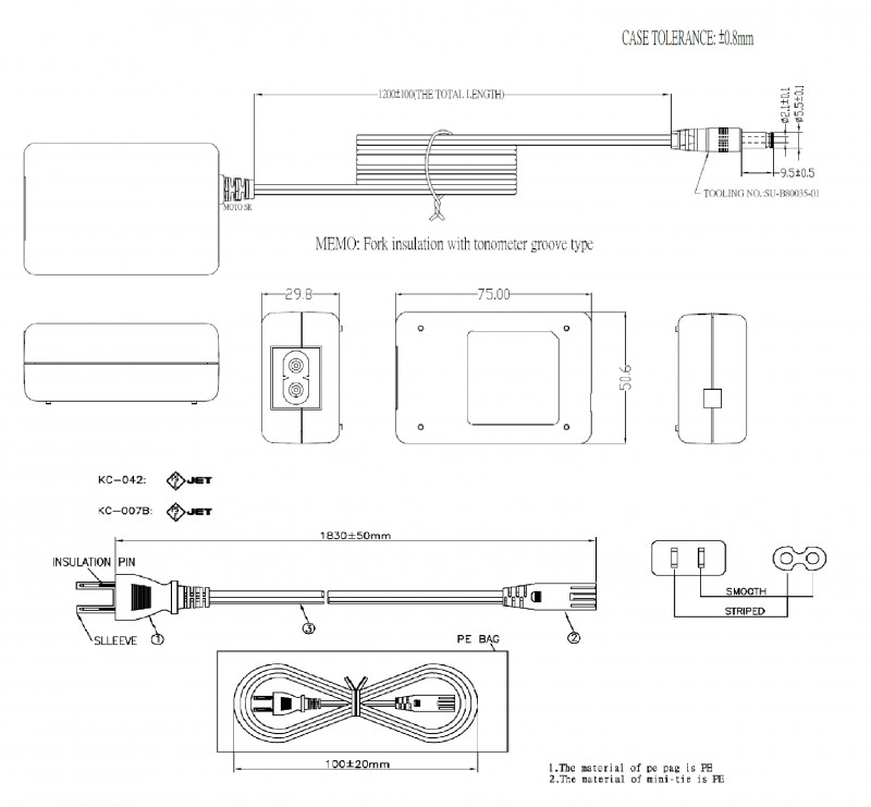 UNIFIVE UNI318-1215 PL03B付 ユニファイブ  ACアダプター12V/1.5A