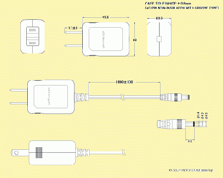 UNIFIVE UN110-1508 EIAJ-5付 ユニファイブ　ACアダプター　15V/0.8A