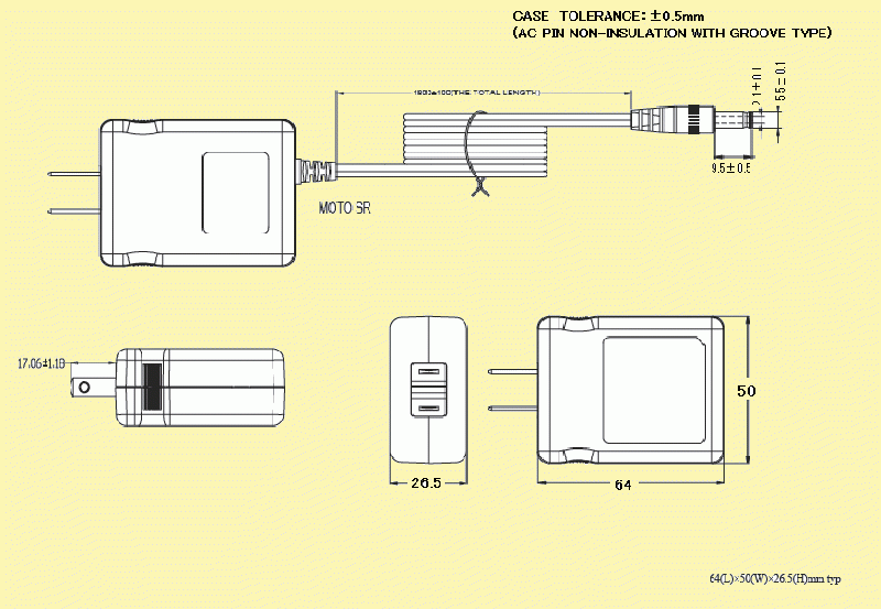 UNIFIVE US318-05　PL03B付 ユニファイブ　ACアダプター　「完売」