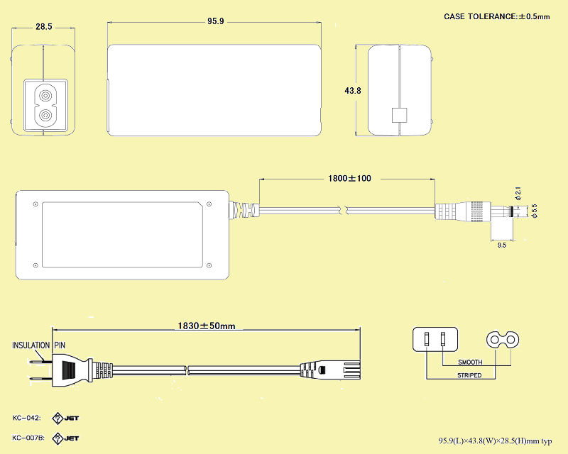 UNIFIVE UIA324-12 PL03B付 ユニファイブ　ACアダプター　「完売」