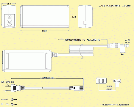 UNIFIVE UIA345-1924 PL03B付 ユニファイブ　ACアダプター　19V/2.4A