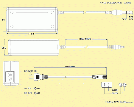 UNIFIVE UEA360-2425 PL03B付 ユニファイブ　ACアダプター　「完売」