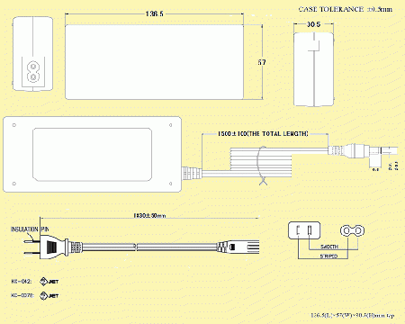 UNIFIVE UEA370-12 PL03B付 ユニファイブ　ACアダプター　12V/6.0A