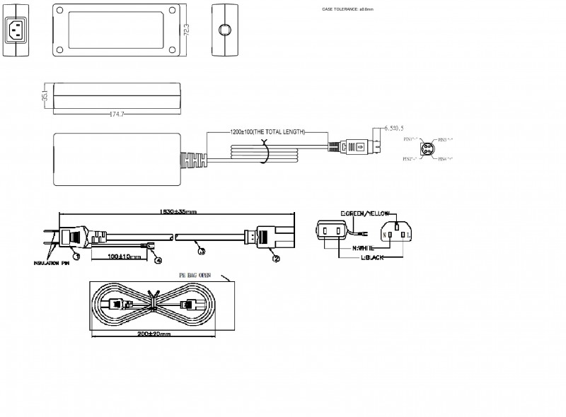 UIDDC3160-240066SA  Power DINコネクタ付 ACコード2Pin-3Pin