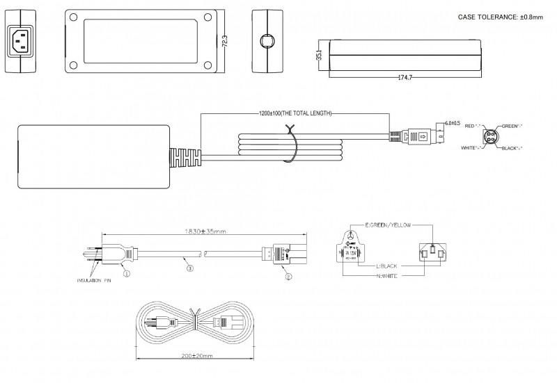 UEC3120-2450 Power DINコネクタ付 ACコード3Pin-3Pin (Ⅵ)　24V