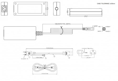 UEC3120-2450 Power DINコネクタ付 ACコード2Pin-3Pin (Ⅵ)　24V